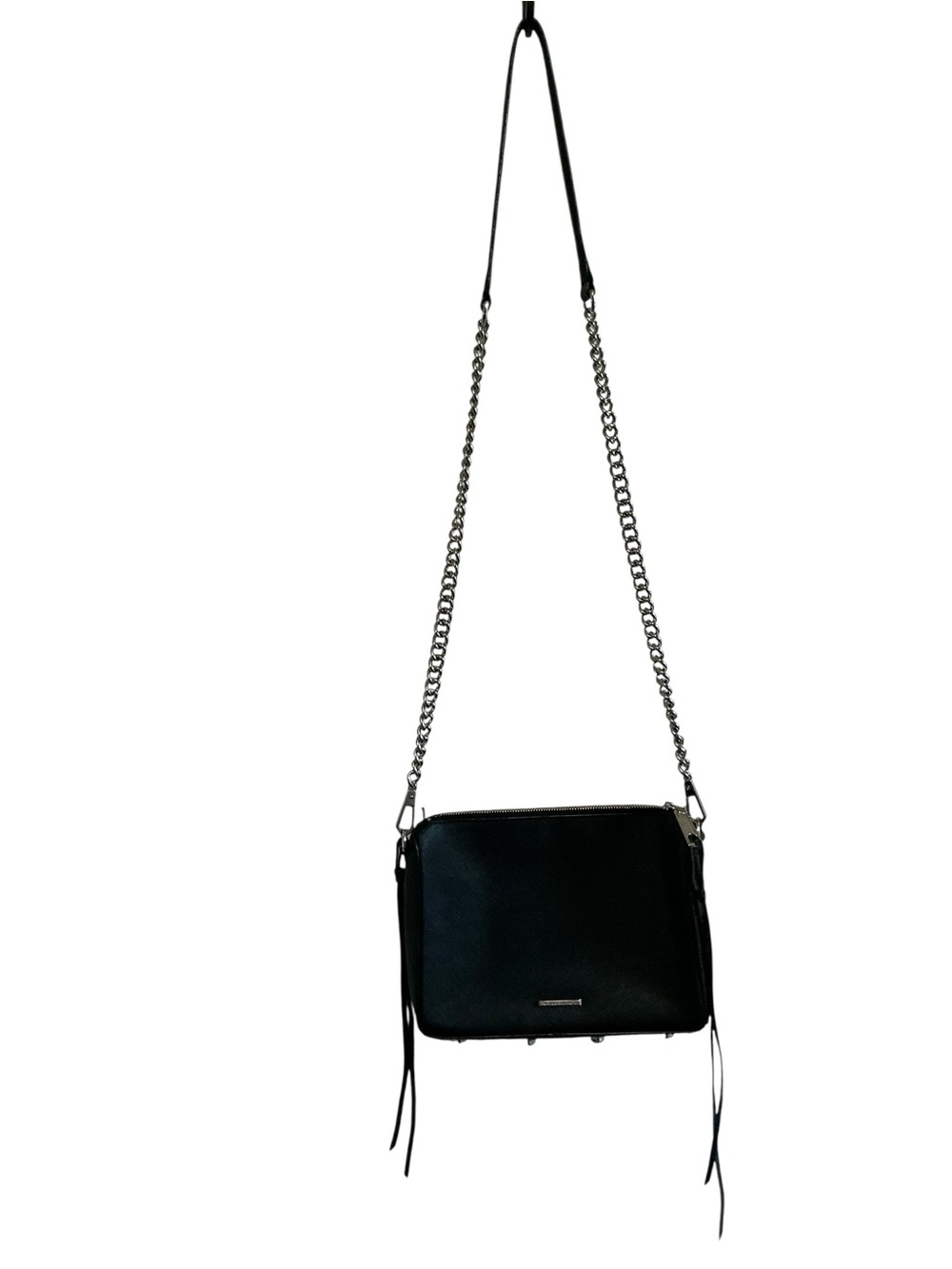 Rebecca Minkoff Black Leather Crossbody with Chain Strap